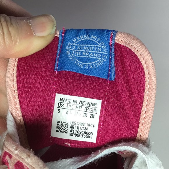 Adidas Girl's High Top Sneakers Pink Cheetah Pattern Size 5 GUC - Picture 7 of 9